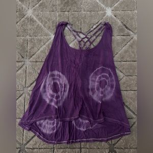 Tie dye criss cross back top